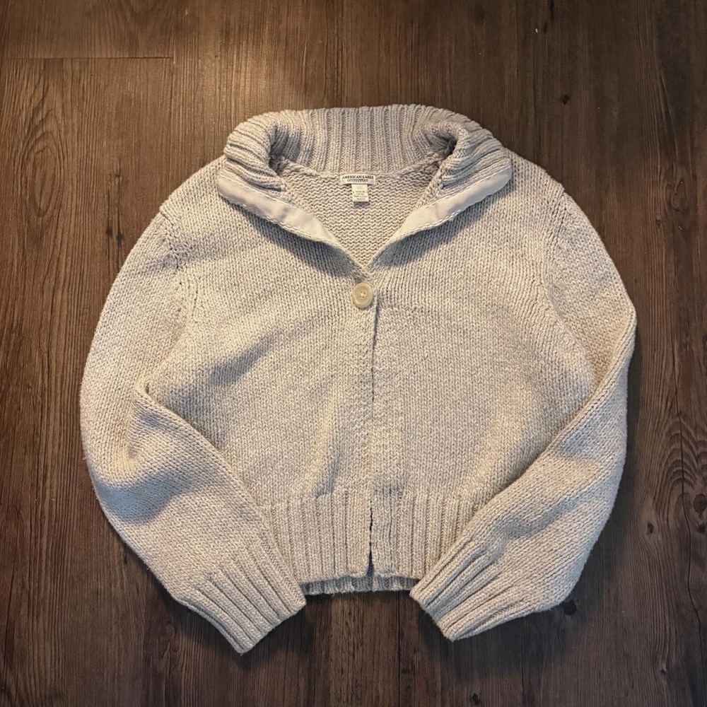 American Eagle Outfitters Cream Knit Cardigan